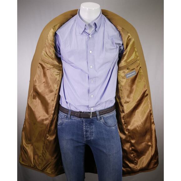 Michael Kors Camel Brown Wool Cashmere 3/4 Length Overcoat Coat 42L - Picture 7 of 9